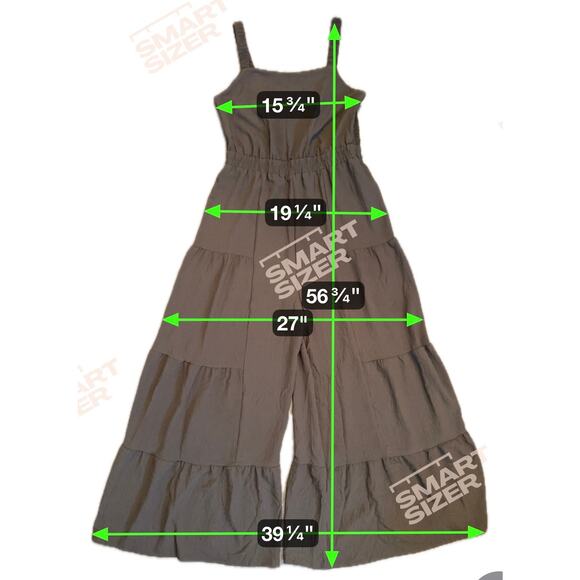 Jumpsuit Brown Flowy Wide-Leg Sleeveless One-Piece Boho Minimalist Style Size L - Picture 12 of 12